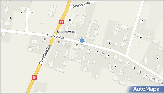 Dziadkowice, Dziadkowice, 11, mapa Dziadkowice