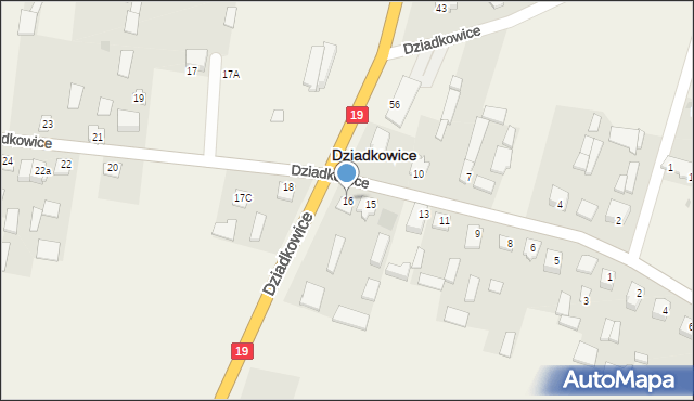 Dziadkowice, Dziadkowice, 16, mapa Dziadkowice