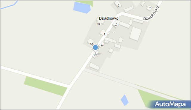 Dziadkówko, Dziadkówko, 12, mapa Dziadkówko