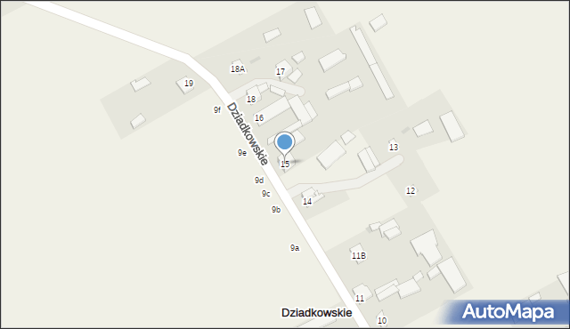 Dziadkowskie, Dziadkowskie, 15, mapa Dziadkowskie