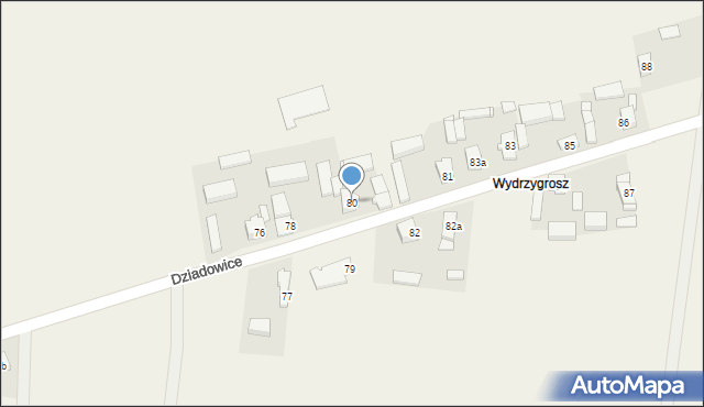 Dziadowice, Dziadowice, 80, mapa Dziadowice