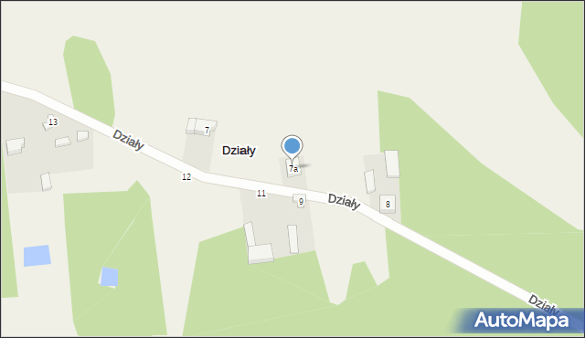 Działy, Działy, 7a, mapa Działy