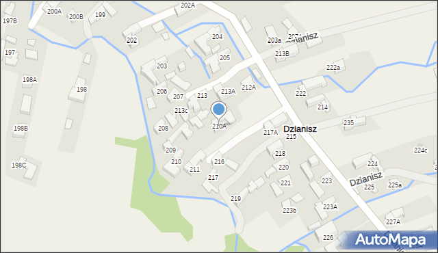 Dzianisz, Dzianisz, 210A, mapa Dzianisz