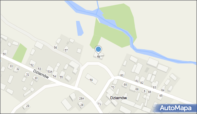 Dziarnów, Dziarnów, 58, mapa Dziarnów