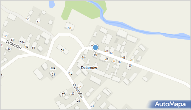 Dziarnów, Dziarnów, 69, mapa Dziarnów