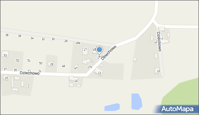 Dziechowo, Dziechowo, 17a, mapa Dziechowo