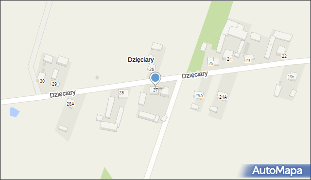 Dzięciary, Dzięciary, 27, mapa Dzięciary