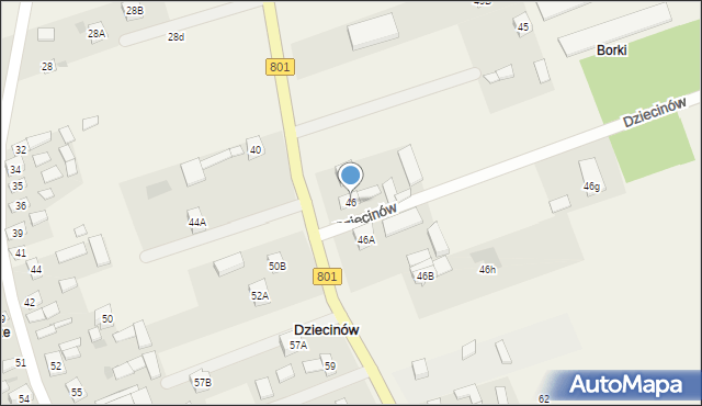 Dziecinów, Dziecinów, 46, mapa Dziecinów