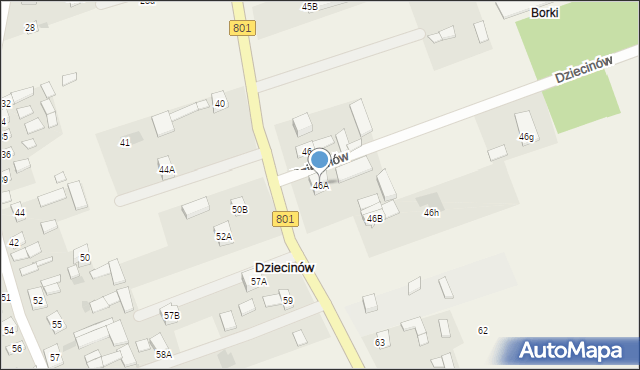 Dziecinów, Dziecinów, 46A, mapa Dziecinów