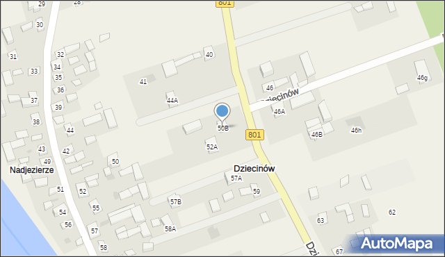 Dziecinów, Dziecinów, 50B, mapa Dziecinów