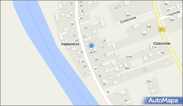 Dziecinów, Dziecinów, 52, mapa Dziecinów