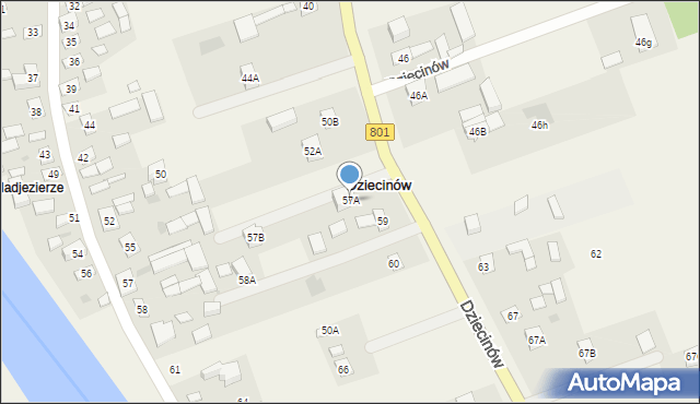 Dziecinów, Dziecinów, 57A, mapa Dziecinów