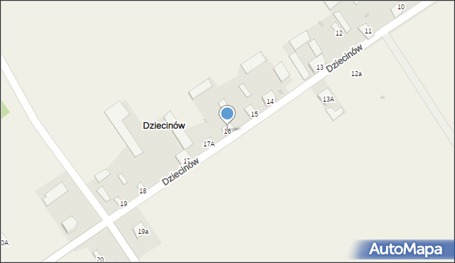 Dziecinów, Dziecinów, 16, mapa Dziecinów