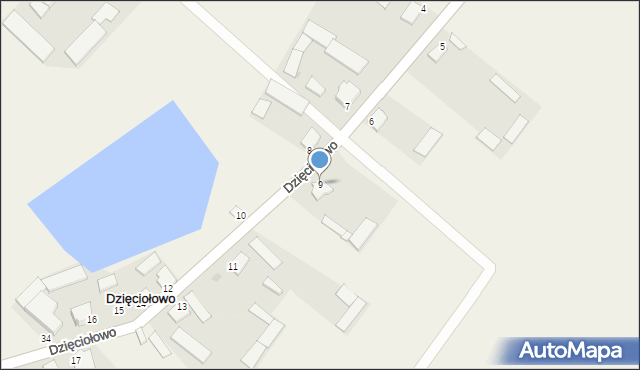 Dzięciołowo, Dzięciołowo, 9, mapa Dzięciołowo