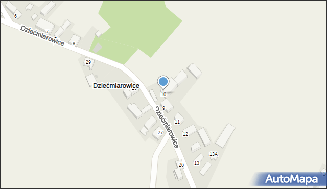 Dziećmiarowice, Dziećmiarowice, 10, mapa Dziećmiarowice