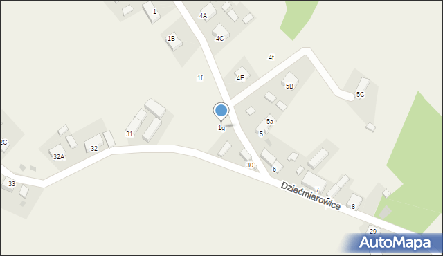 Dziećmiarowice, Dziećmiarowice, 1g, mapa Dziećmiarowice