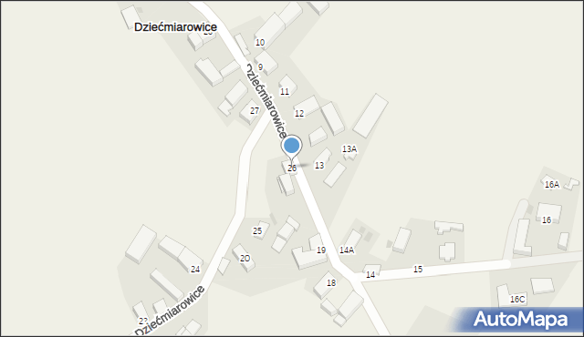 Dziećmiarowice, Dziećmiarowice, 26, mapa Dziećmiarowice