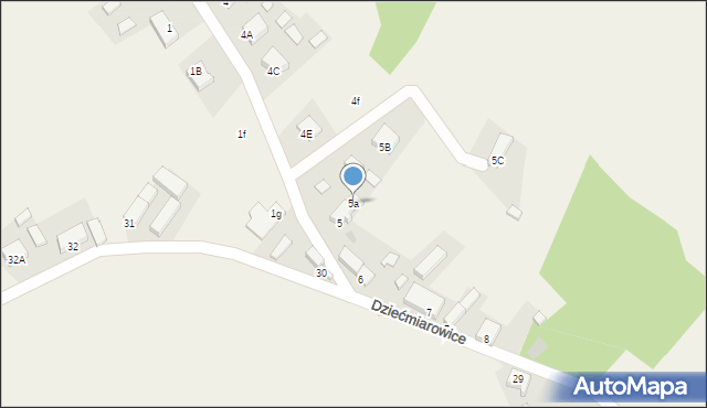 Dziećmiarowice, Dziećmiarowice, 5a, mapa Dziećmiarowice