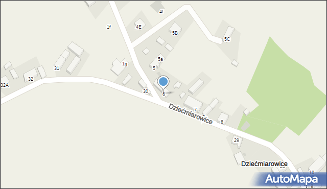 Dziećmiarowice, Dziećmiarowice, 6, mapa Dziećmiarowice