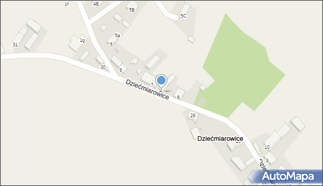 Dziećmiarowice, Dziećmiarowice, 7a, mapa Dziećmiarowice