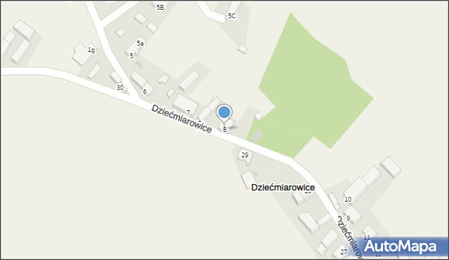 Dziećmiarowice, Dziećmiarowice, 8, mapa Dziećmiarowice
