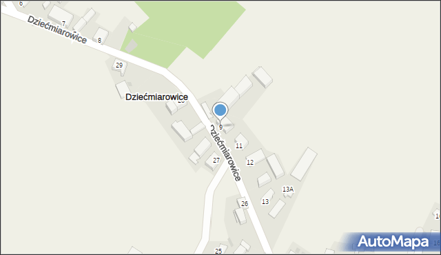 Dziećmiarowice, Dziećmiarowice, 9, mapa Dziećmiarowice