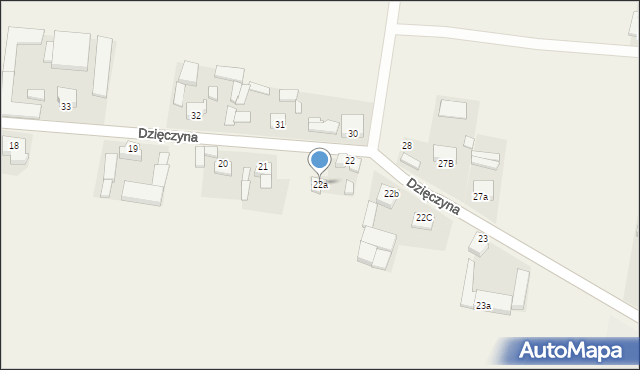 Dzięczyna, Dzięczyna, 22a, mapa Dzięczyna