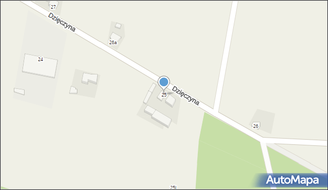 Dzięczyna, Dzięczyna, 25, mapa Dzięczyna