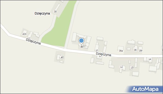 Dzięczyna, Dzięczyna, 38, mapa Dzięczyna