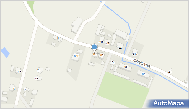 Dzięczyna, Dzięczyna, 8a, mapa Dzięczyna