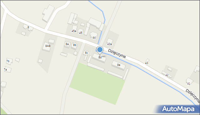 Dzięczyna, Dzięczyna, 8d, mapa Dzięczyna