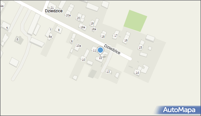 Dziedzice, Dziedzice, 12, mapa Dziedzice