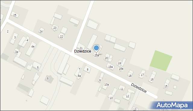 Dziedzice, Dziedzice, 20a, mapa Dziedzice