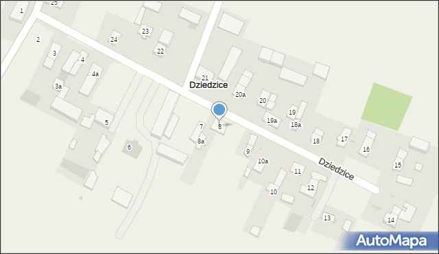 Dziedzice, Dziedzice, 8, mapa Dziedzice