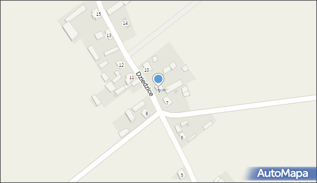 Dziedzice, Dziedzice, 9, mapa Dziedzice