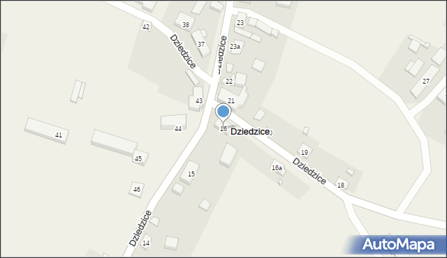 Dziedzice, Dziedzice, 16, mapa Dziedzice