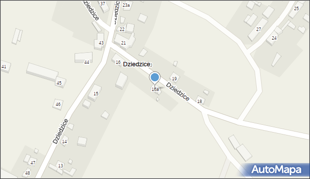 Dziedzice, Dziedzice, 16a, mapa Dziedzice