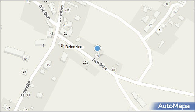 Dziedzice, Dziedzice, 19, mapa Dziedzice