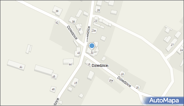 Dziedzice, Dziedzice, 21, mapa Dziedzice