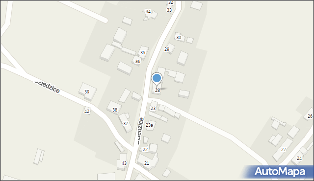 Dziedzice, Dziedzice, 28, mapa Dziedzice