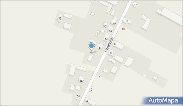 Dziedzice, Dziedzice, 55, mapa Dziedzice