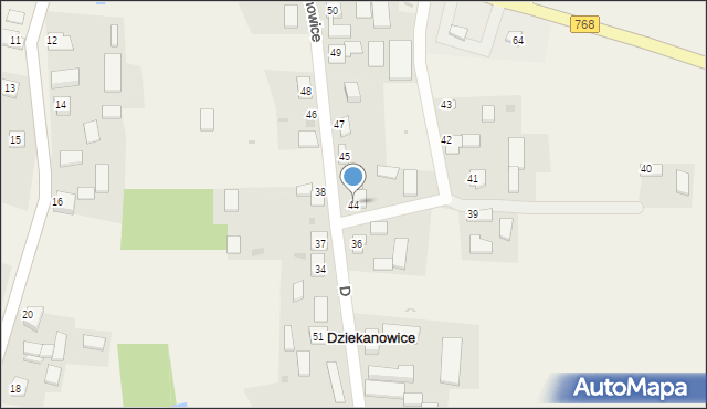 Dziekanowice, Dziekanowice, 44, mapa Dziekanowice