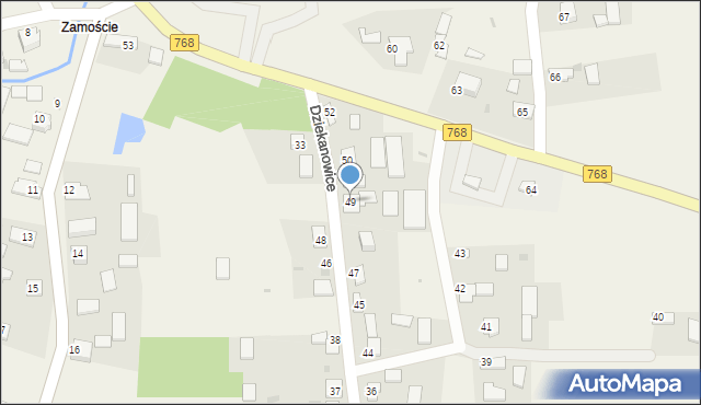 Dziekanowice, Dziekanowice, 49, mapa Dziekanowice