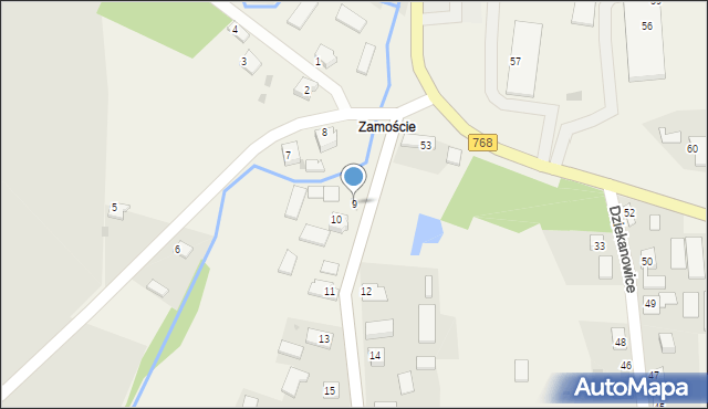 Dziekanowice, Dziekanowice, 9, mapa Dziekanowice