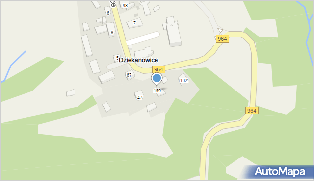 Dziekanowice, Dziekanowice, 159, mapa Dziekanowice