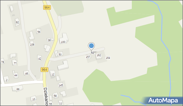 Dziekanowice, Dziekanowice, 162, mapa Dziekanowice