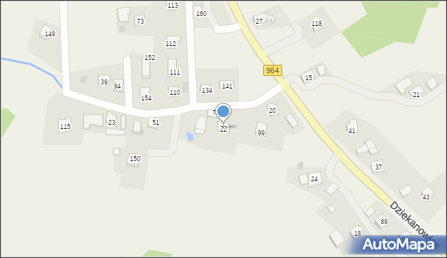 Dziekanowice, Dziekanowice, 22, mapa Dziekanowice