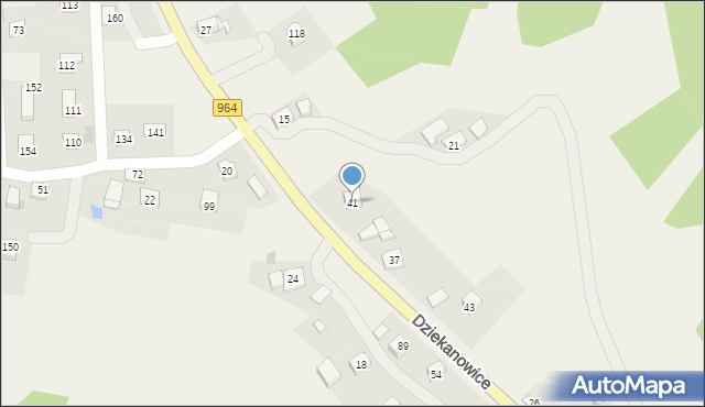 Dziekanowice, Dziekanowice, 41, mapa Dziekanowice