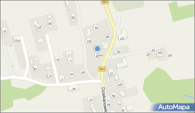 Dziekanowice, Dziekanowice, 42, mapa Dziekanowice