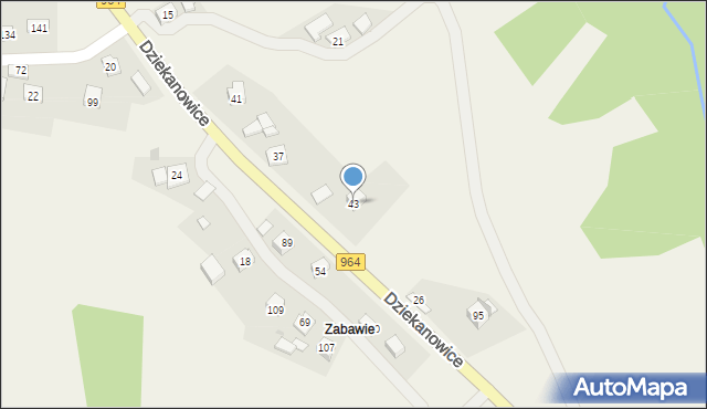 Dziekanowice, Dziekanowice, 43, mapa Dziekanowice